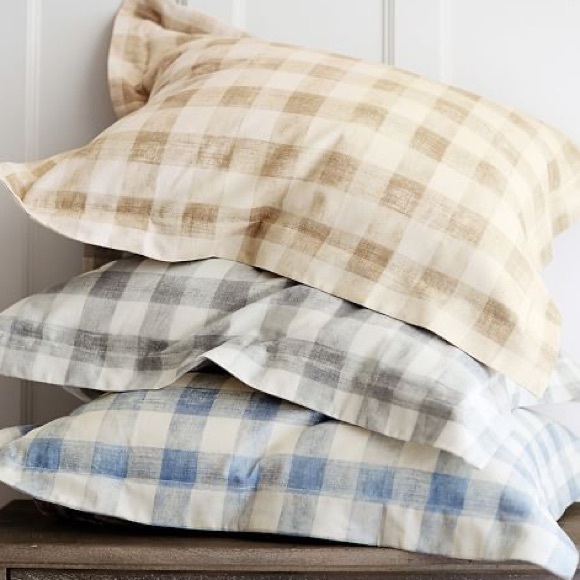 Pottery Barn Bedding Pottery Barn Rhett Check Euro Sham Grey Poshmark